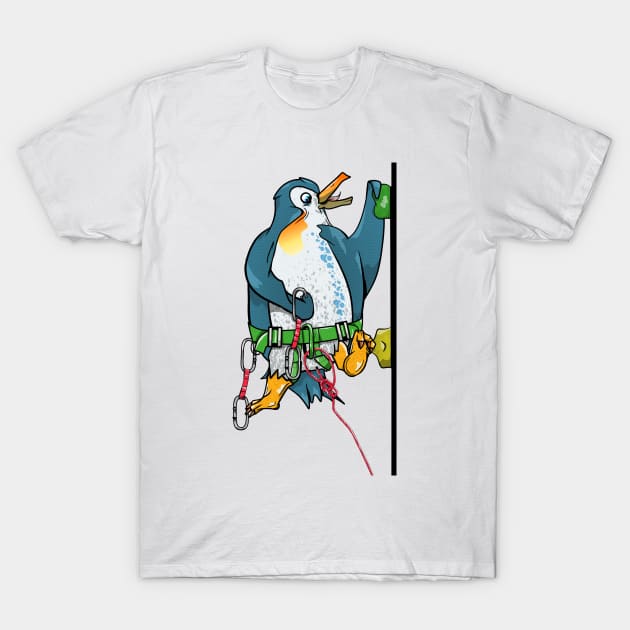 Penguin Rock climbing T-Shirt by mailboxdisco